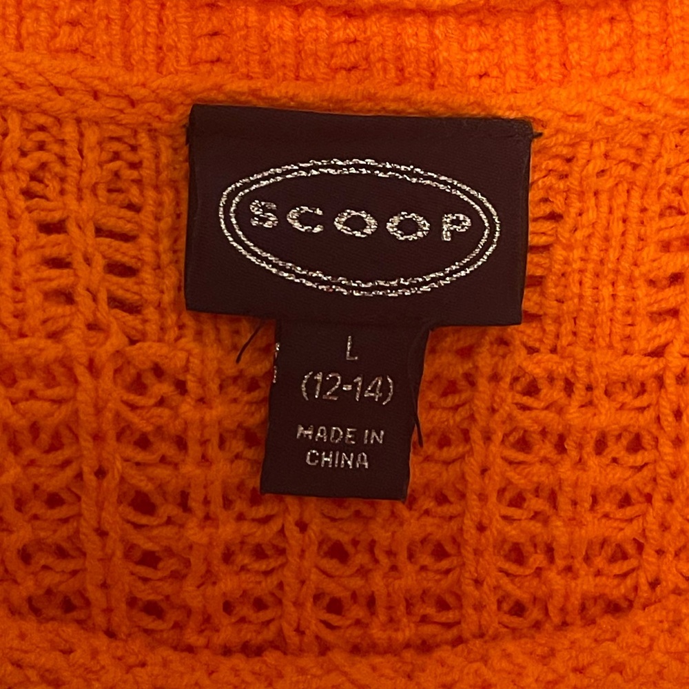 Scoop NWT Orange Knit Sweater Dress. Size 12-14 - Picture 10 of 15